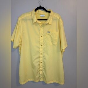 Columbia PFG Yellow Fishing Shirt Omni Shade Mens XL Vented